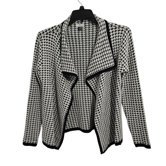 Mismash Sweaters - Houndstooth Open Front Long Sleeve Cardigan. Size Small.